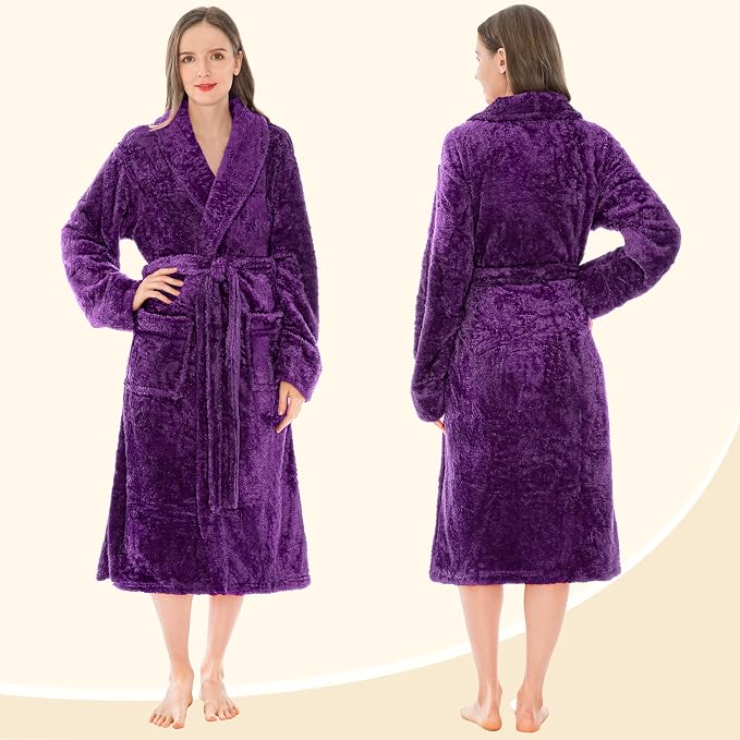 Women’s Plush Sherpa Robe | Soft Warm Fleece Bathrobe
