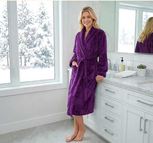 Women’s Plush Sherpa Robe | Soft Warm Fleece Bathrobe